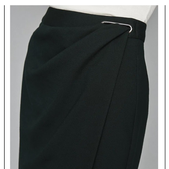NWT REISS Ginnie Tailored Wool Blend Wrap Bottle Green Skirt - UK 10 / US 6 - Picture 7 of 15